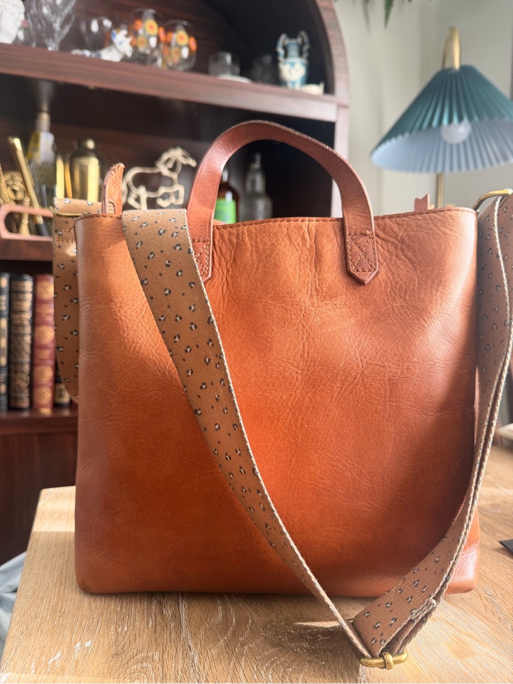 Madewell Leather Small Tote in Warm Chestnut Brown
